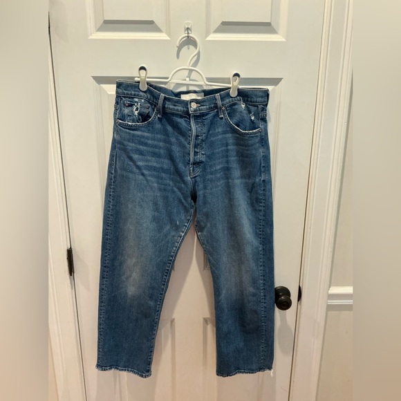 Mother Denim The Ditcher Crop Chew in Broken Record from Free People sz 32 - Picture 4 of 15